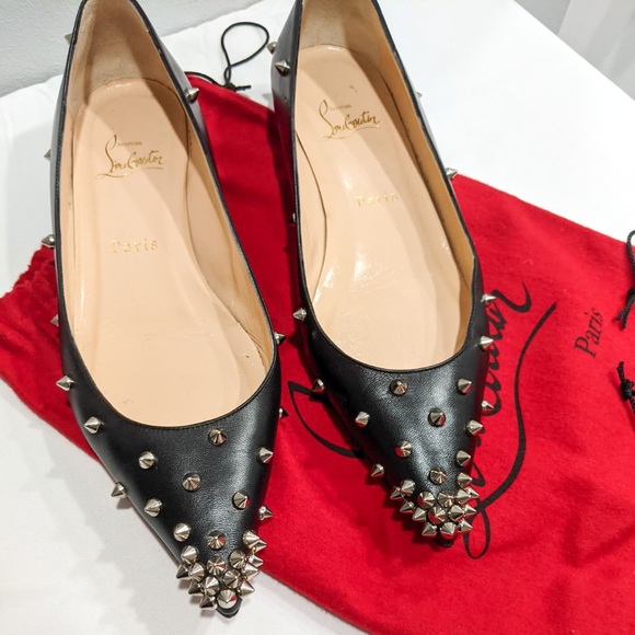 louboutin / studded pointed toe flats - Picture 5 of 9